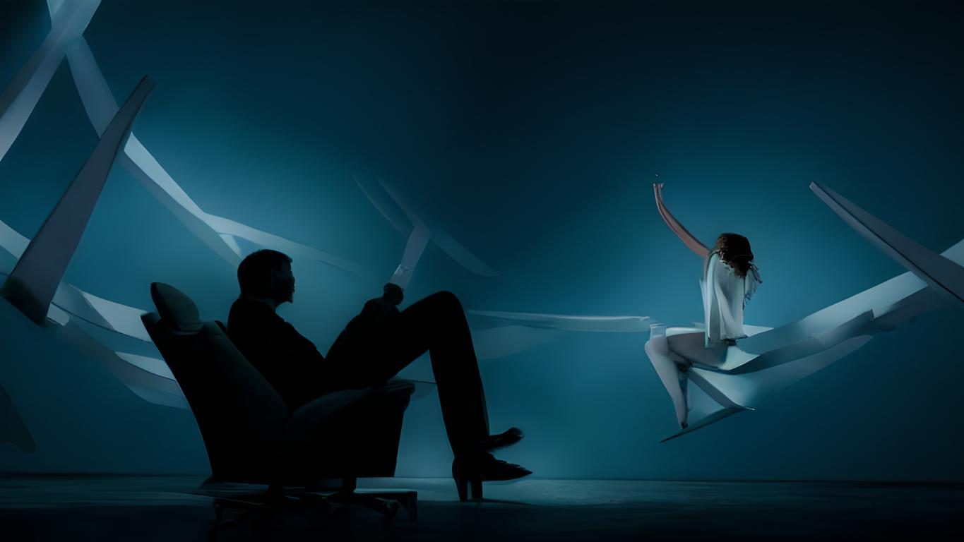 Illustration: silhouette with a neural network